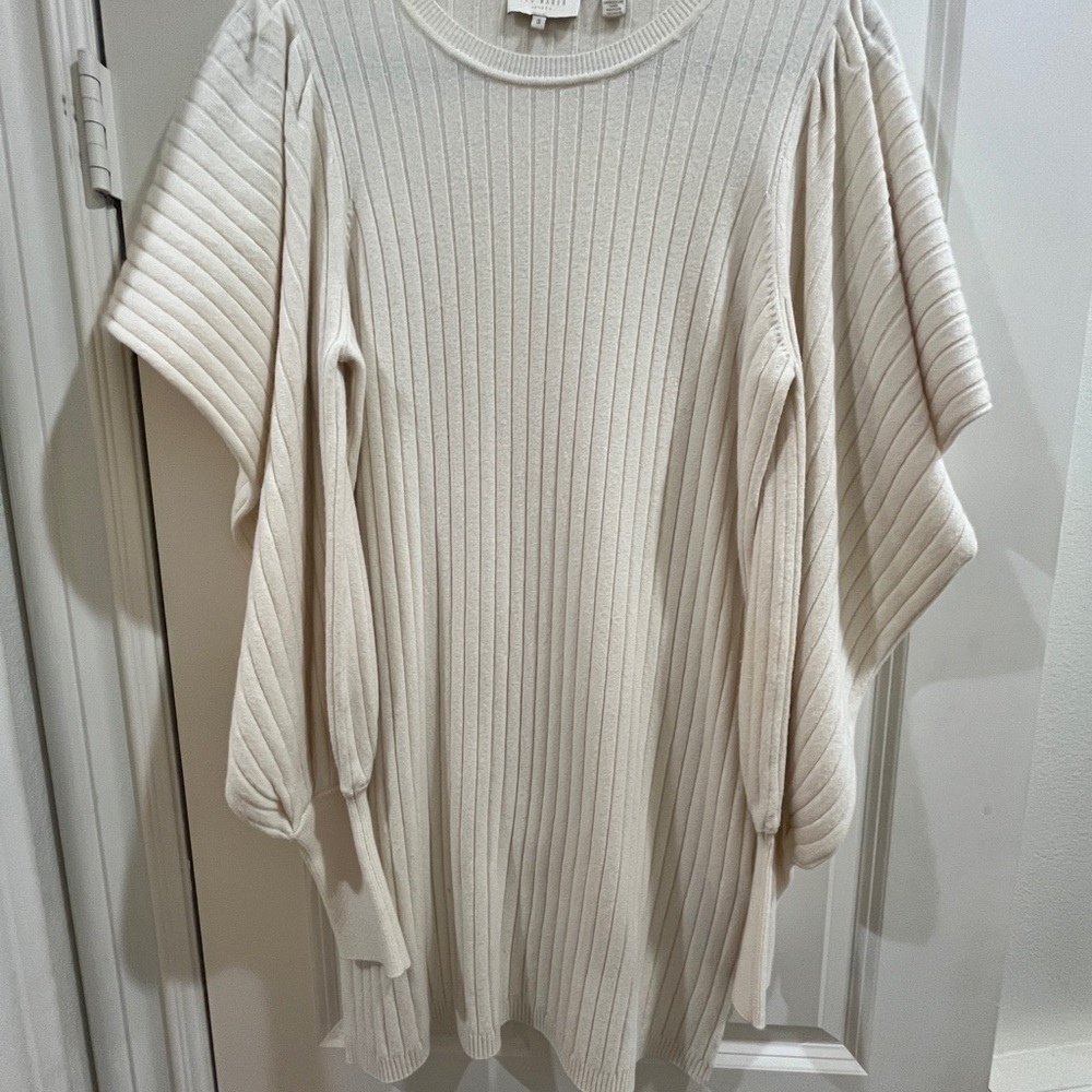 Ted Baker Cream Ribbed Knit Sweater